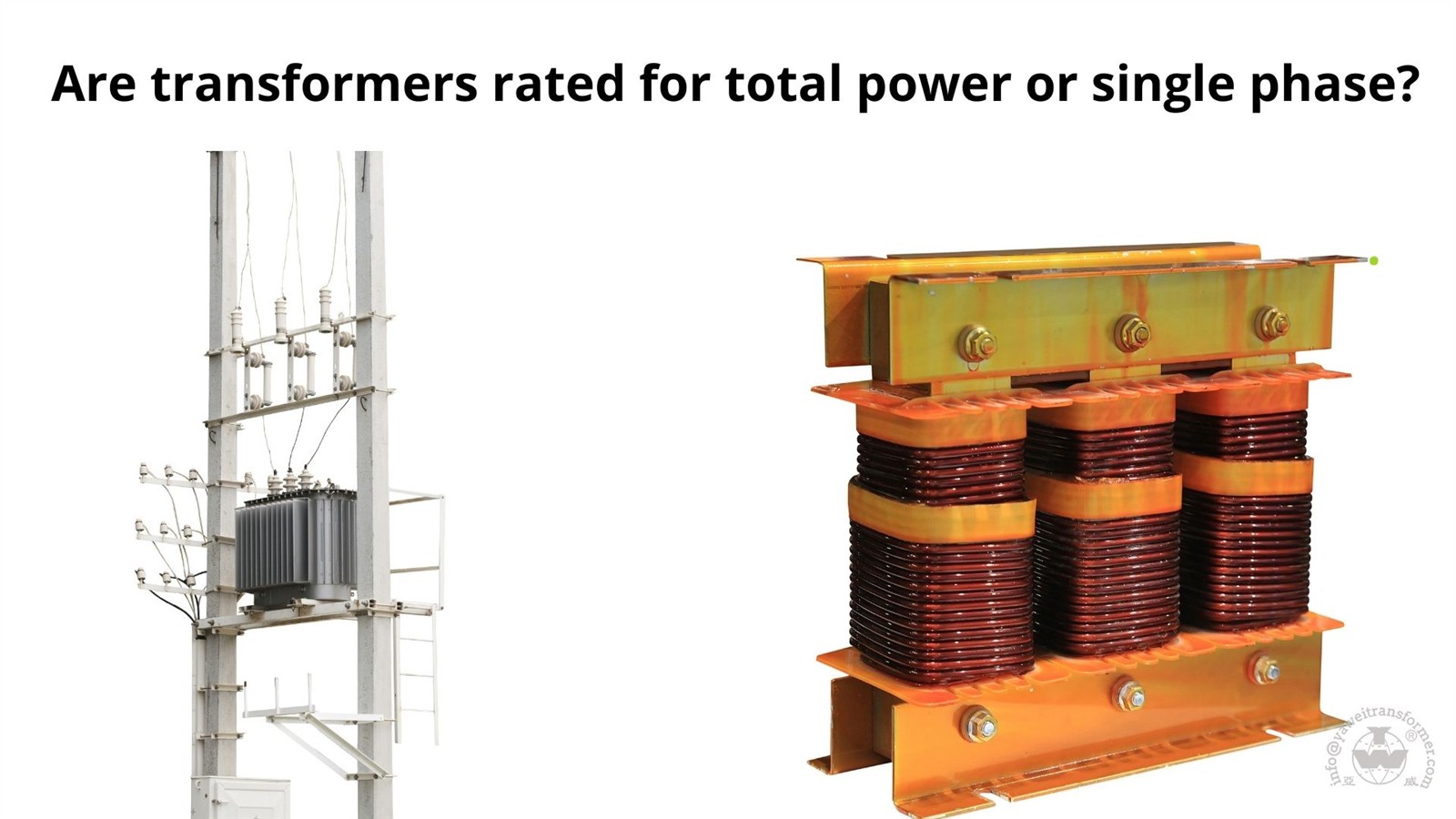 are transformers rated for total power or single phase are transformers rated for total power or single phase