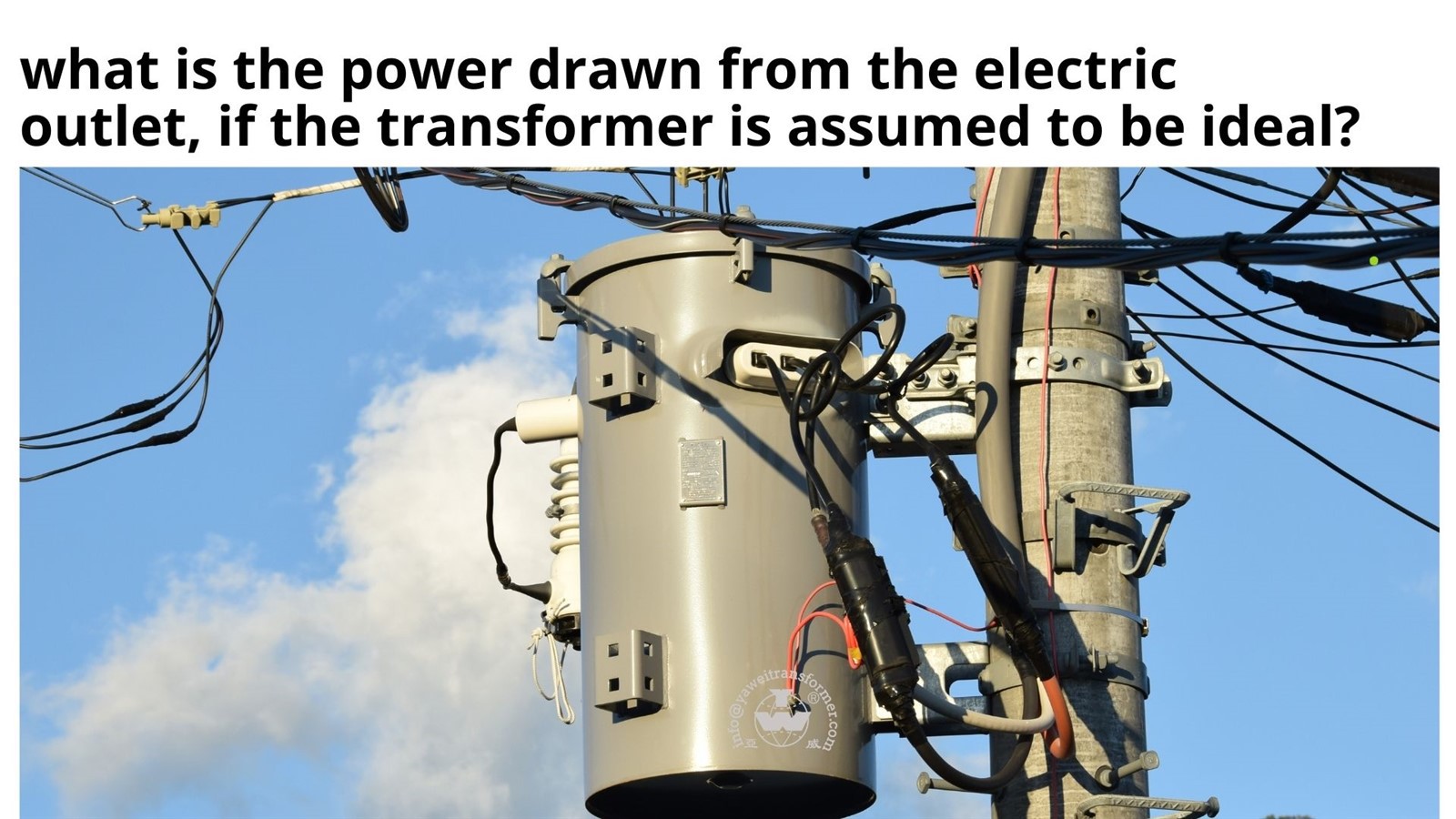 what is the power drawn from the electric outlet if the transformer is assumed to be ideal