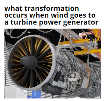 ما التحول الذي يحدث عندما تذهب الرياح إلى مولد الطاقة التوربيني؟